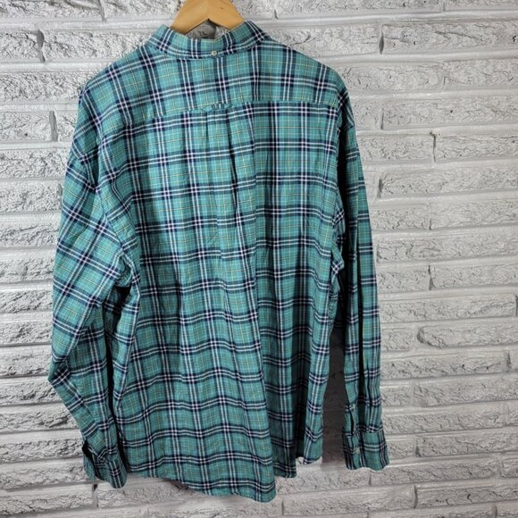 Izod Saltwater Men Shirt XXL Relaxed Classics Long Sleeve Blue Plaid PLA5E - Picture 6 of 9